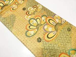 佐賀錦　笠松に桜・古典柄織り出し　振袖用袋帯